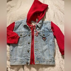 Vintage Toddler Boy Bugle Boy Sweatshirt Jean Jacket Hoodie